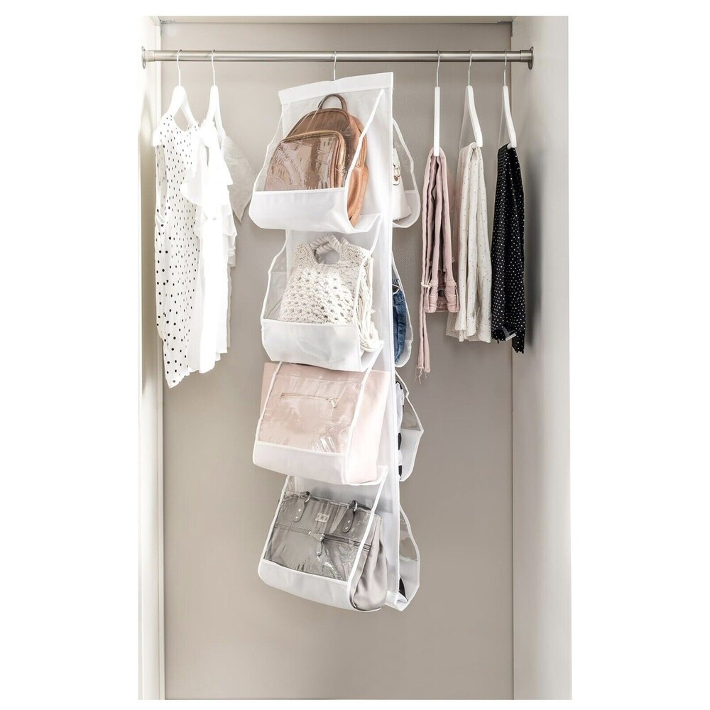 Zober 8 Pocket Purse Organizer Storage Handbag Hanging Spacesaver Closet - Picture 5 of 5